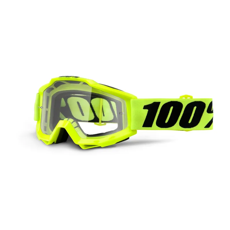 100 Percent Accuri Goggles Clear Lens Fluo Yellow