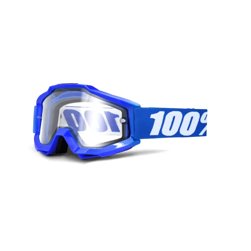 100 Percent Accuri Enduro MOTO Goggles Clear Dual Lens Reflex Blue