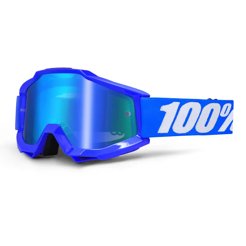 100 Percent Accuri Goggles Blue Mirror Lens Reflex Blue