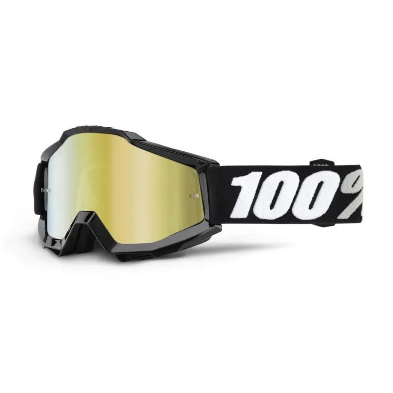 100 Percent Accuri Goggles Gold Mirror Lens Tornado