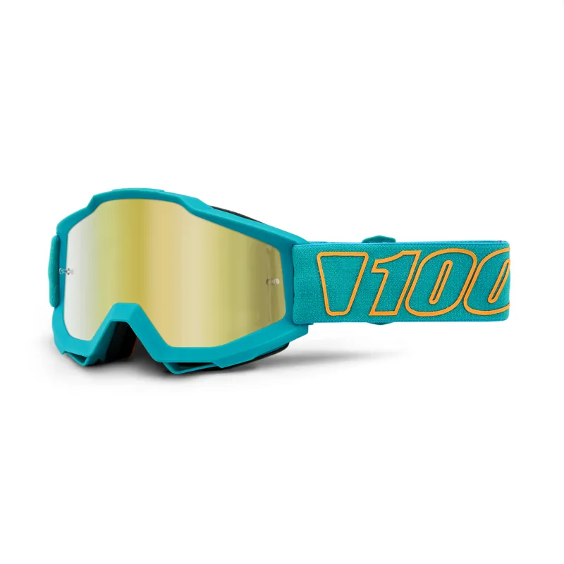 100 Percent Accuri Goggles Gold Mirror Lens Galak