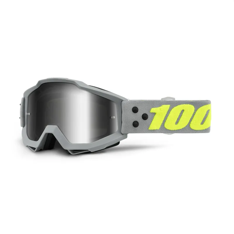 100 Percent Accuri Goggles Silver Mirror Lens Berlin