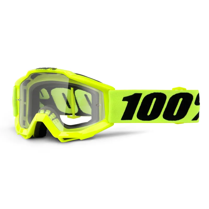 100 Percent Accuri Youth Goggles Clear Lens Fluo Yellow