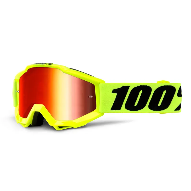 100 Percent Accuri Youth Goggles Red Mirror Lens Fluo Yellow