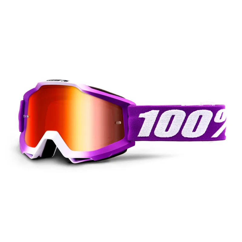 100 Percent Accuri Youth Goggles Red Mirror Lens Framboise