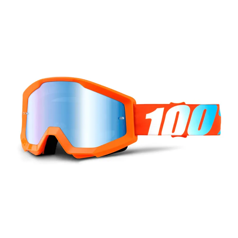 100 Percent Strata Junior Goggles Blue Mirror Lens Orange