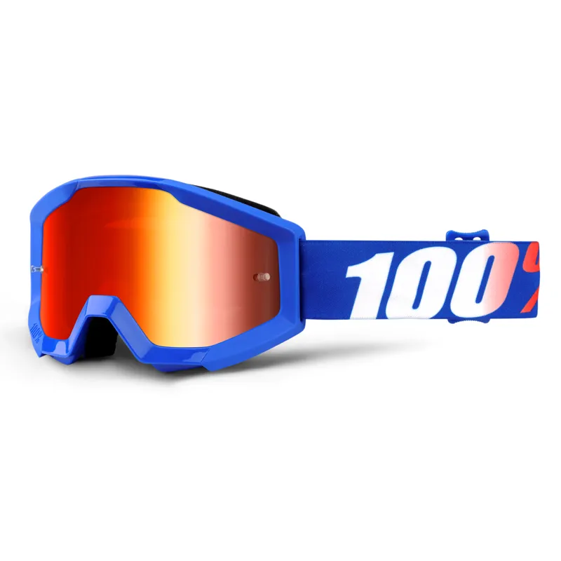 100 Percent Strata Junior Goggles Red Mirror Lens Nation