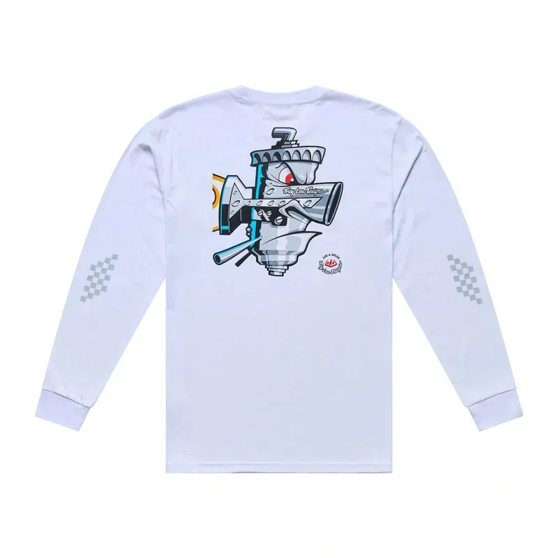 Troy Lee Designs Carb Club Long Sleeve T-Shirt in White-1