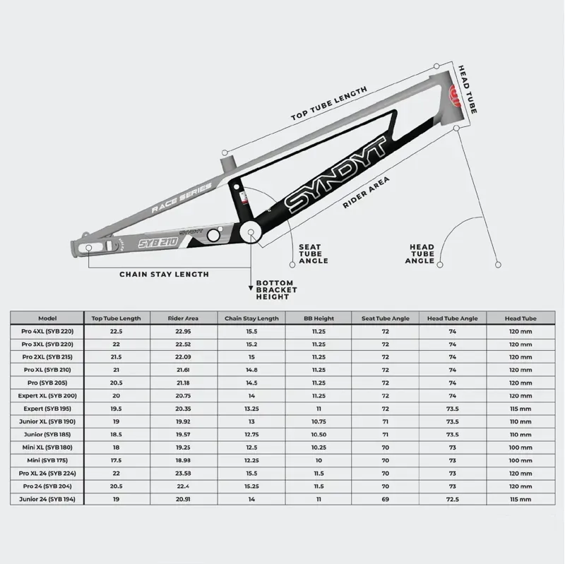 Syndyt SYB185 - BMX Race Frame Grey junior-4