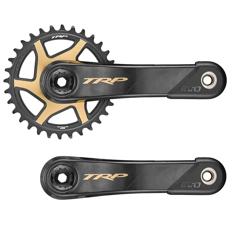 TRP Evo Carbon 136 BB 170mm Crank Arms in Black/Gold