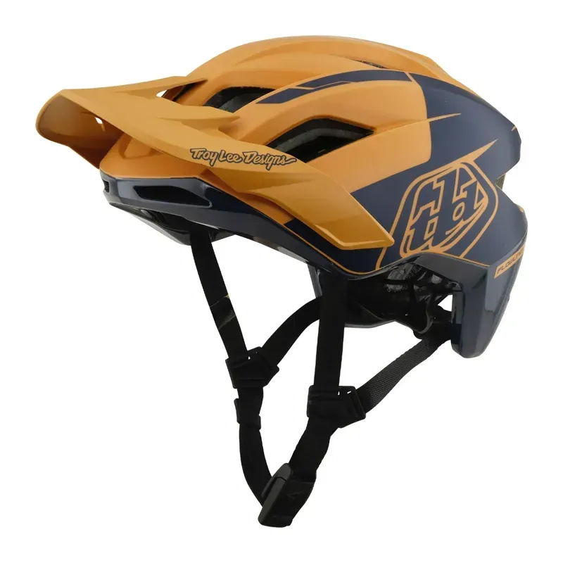 Troy Lee Designs Flowline SE MIPS Helmet in Hydro - Mustard/Black Iris