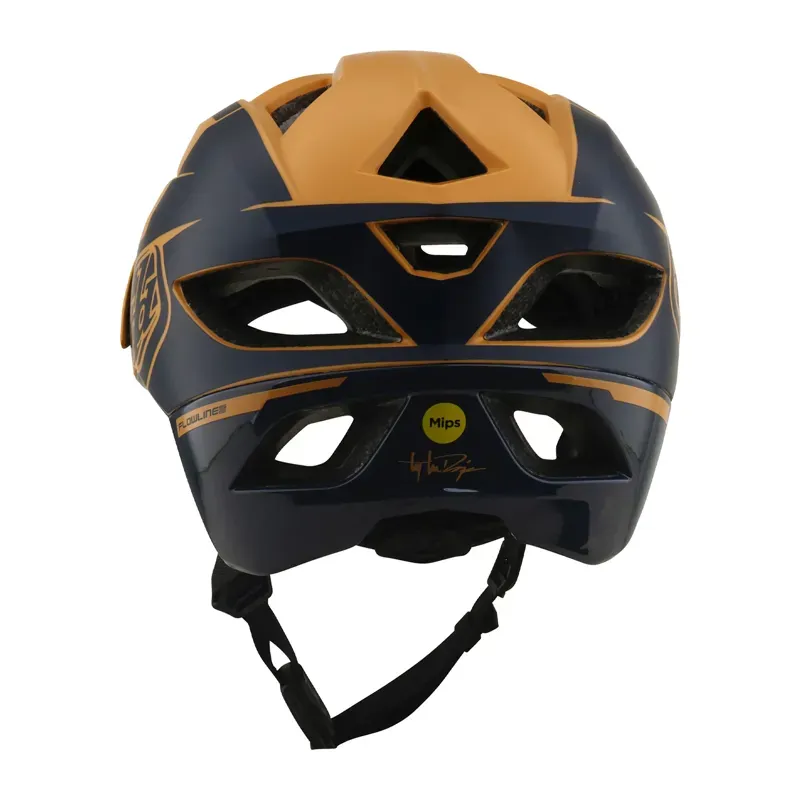 Troy Lee Designs Flowline SE MIPS Helmet in Hydro - Mustard/Black Iris-3
