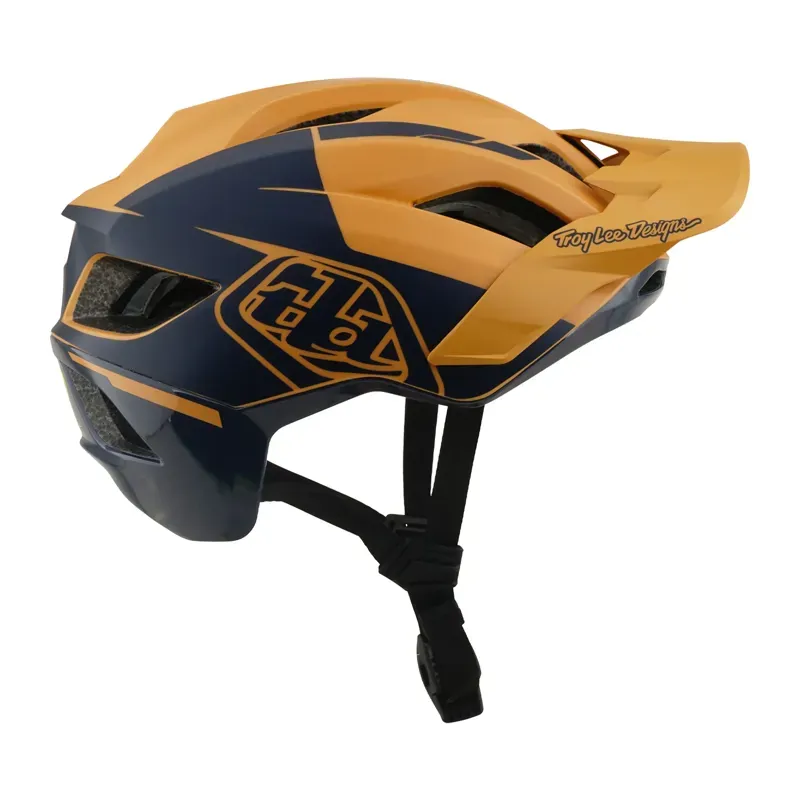 Troy Lee Designs Flowline SE MIPS Helmet in Hydro - Mustard/Black Iris-5