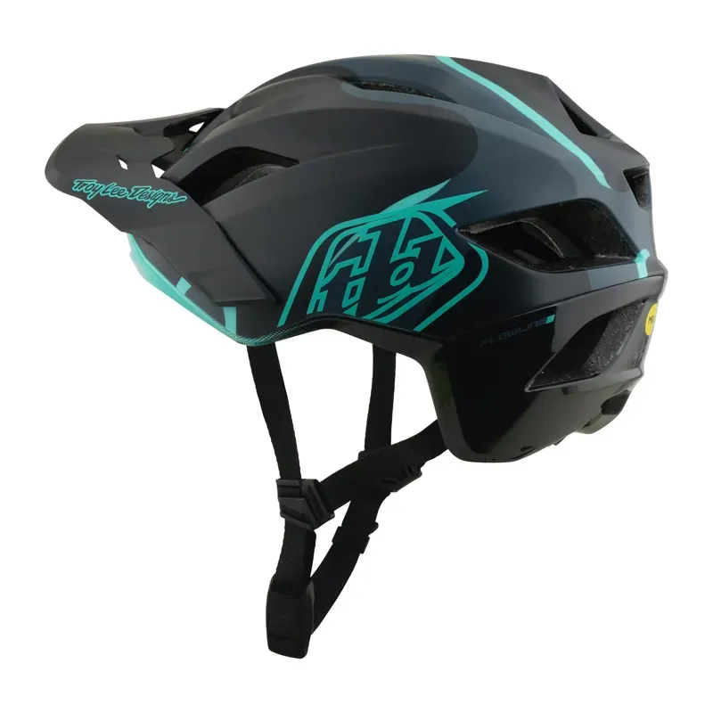 Troy Lee Designs Flowline SE MIPS Helmet in Stacks - Charcoal/Sienna-2
