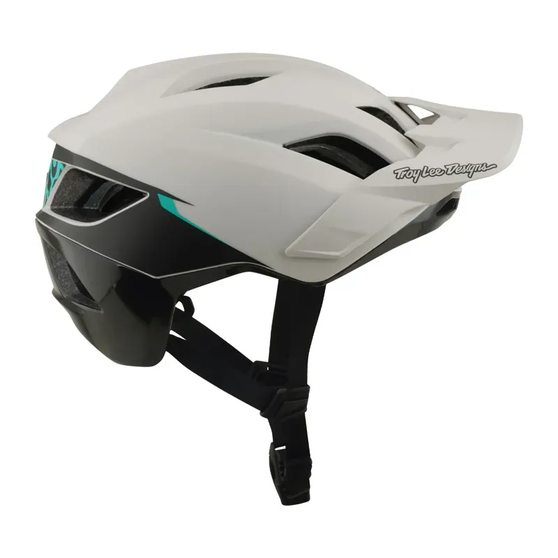 Troy Lee Designs Flowline SE MIPS Helmet in Stacks - Pumice/Real Teal-5