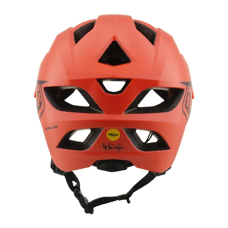 Troy Lee Designs Flowline MIPS Youth Helmet in Point - Coral/Charcoal-2