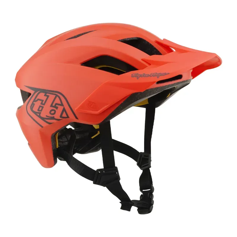 Troy Lee Designs Flowline MIPS Youth Helmet in Point - Coral/Charcoal-3