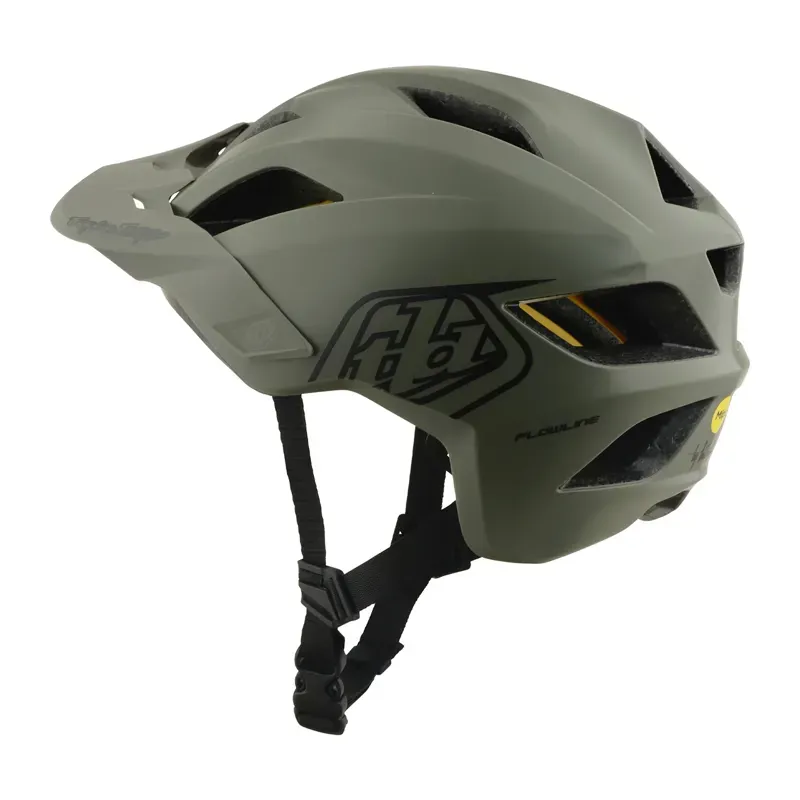 Troy Lee Designs Flowline MIPS Youth Helmet in Point - Army/Phantom-1
