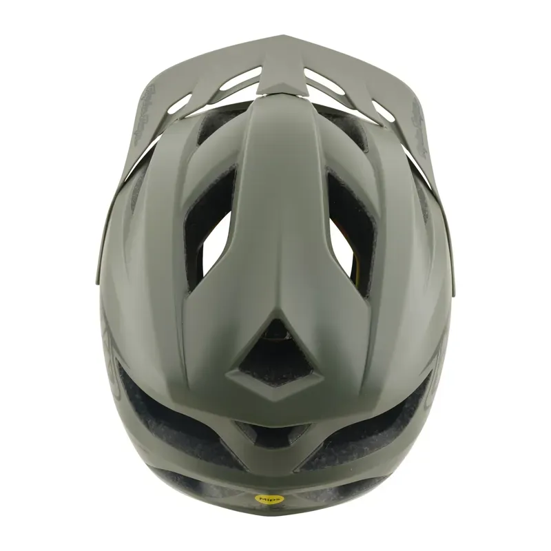 Troy Lee Designs Flowline MIPS Youth Helmet in Point - Army/Phantom-6