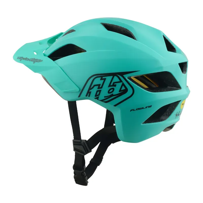 Troy Lee Designs Flowline MIPS Youth Helmet in Point - Charcoal/Real Teal-1
