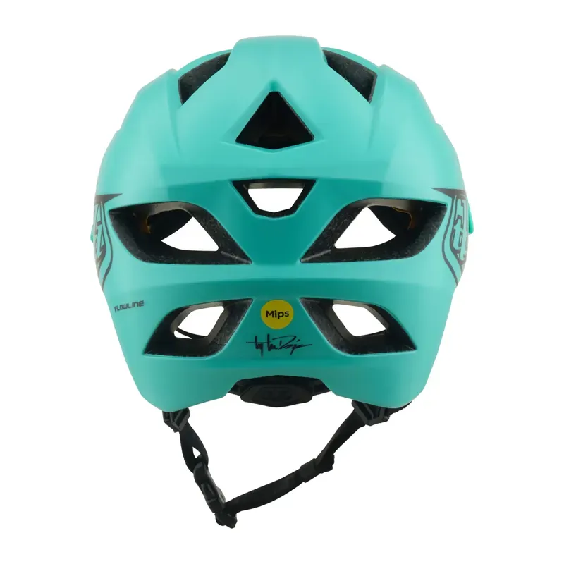Troy Lee Designs Flowline MIPS Youth Helmet in Point - Charcoal/Real Teal-2