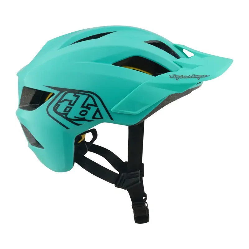 Troy Lee Designs Flowline MIPS Youth Helmet in Point - Charcoal/Real Teal-4