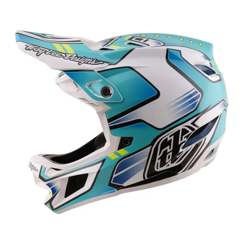 Troy Lee Designs D4 Composite MIPS Helmet in Crest - Real Teal-1