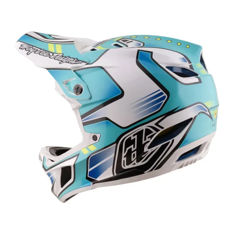 Troy Lee Designs D4 Composite MIPS Helmet in Crest - Real Teal-2