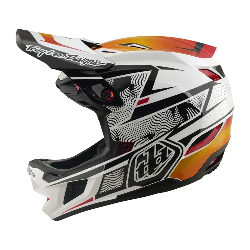 Troy Lee Designs D4 Composite MIPS Helmet in Lined Up - White-1