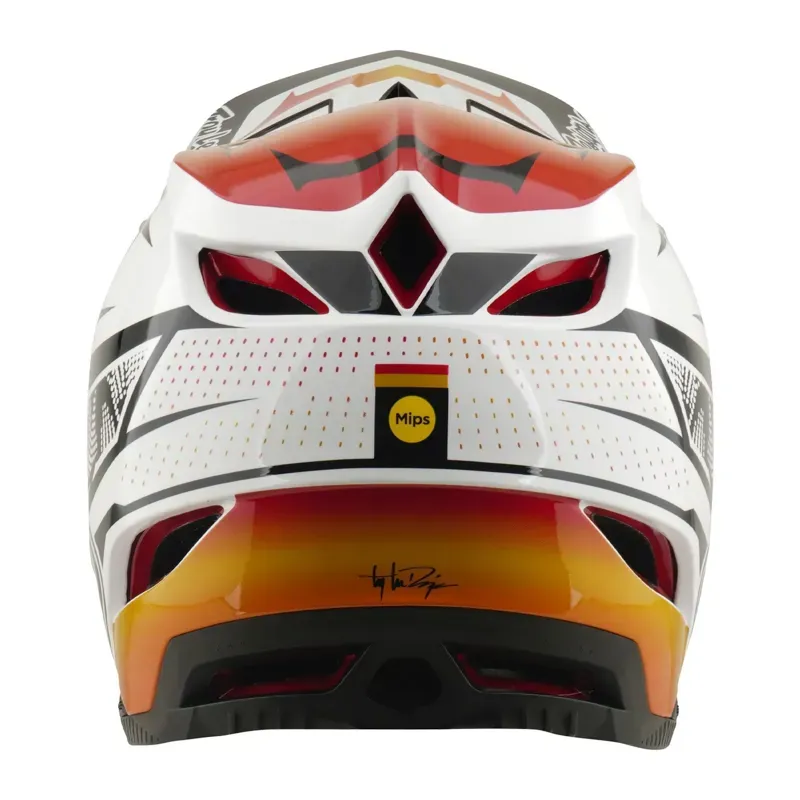 Troy Lee Designs D4 Composite MIPS Helmet in Lined Up - White-3