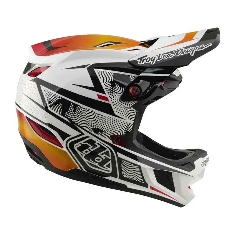 Troy Lee Designs D4 Composite MIPS Helmet in Lined Up - White-5