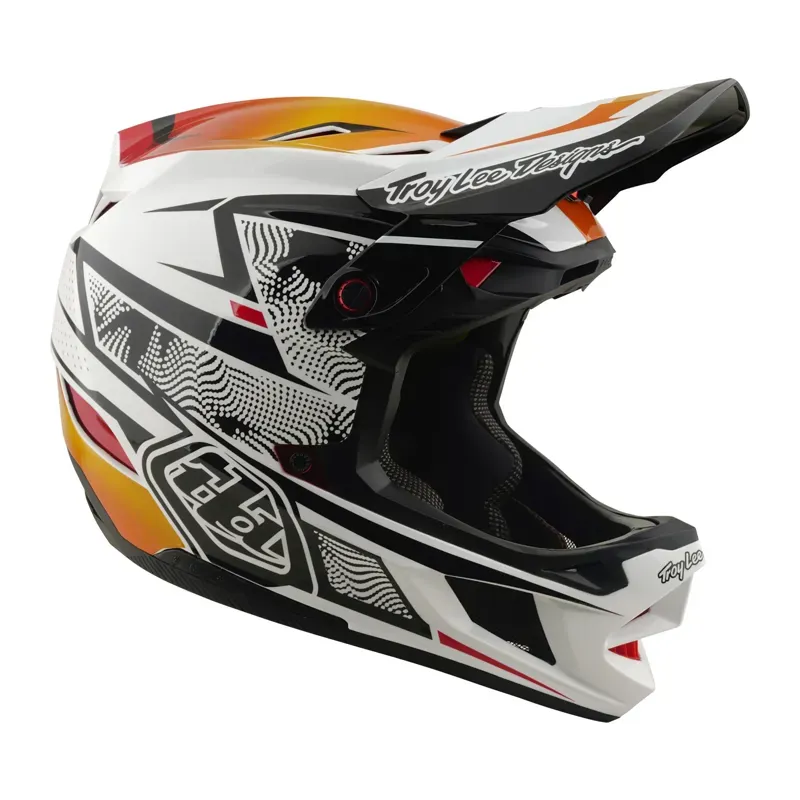 Troy Lee Designs D4 Composite MIPS Helmet in Lined Up - White-6
