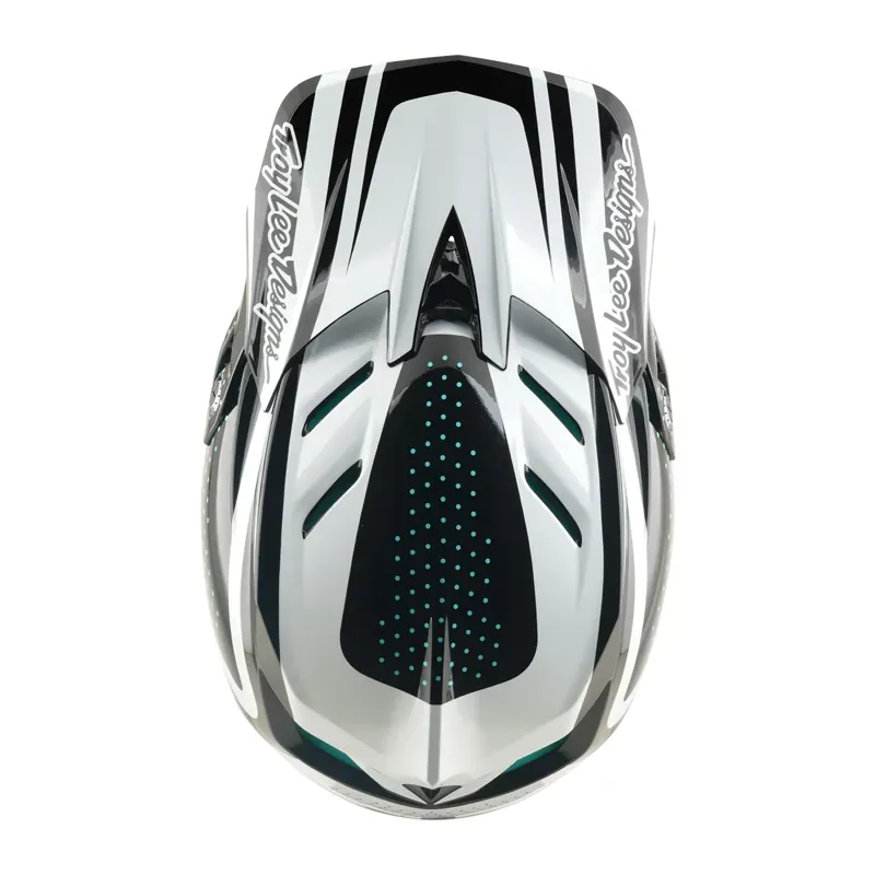Troy Lee Designs D4 Polyacrylite Helmet in The Line - Charcoal/White-6