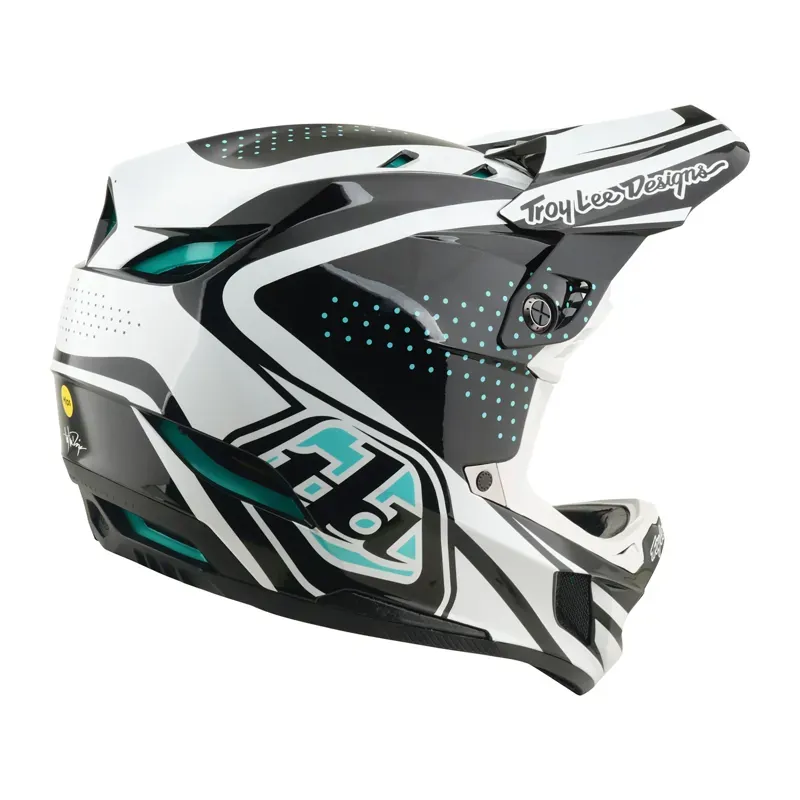 Troy Lee Designs D4 Polyacrylite Helmet in The Line - Charcoal/White-3