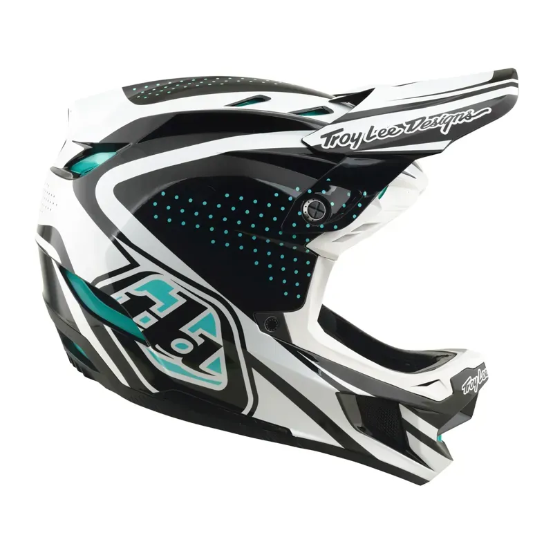 Troy Lee Designs D4 Polyacrylite Helmet in The Line - Charcoal/White-4