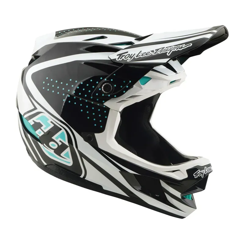 Troy Lee Designs D4 Polyacrylite Helmet in The Line - Charcoal/White-5