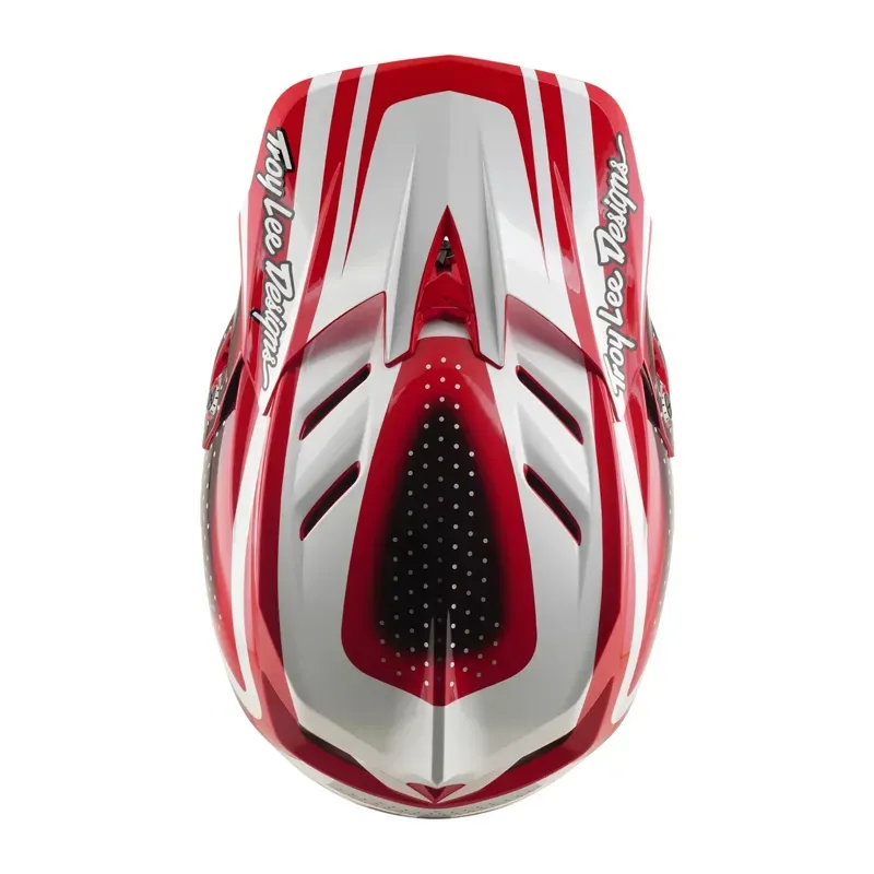 Troy Lee Designs D4 Polyacrylite Helmet in The Line - Fire/White-7