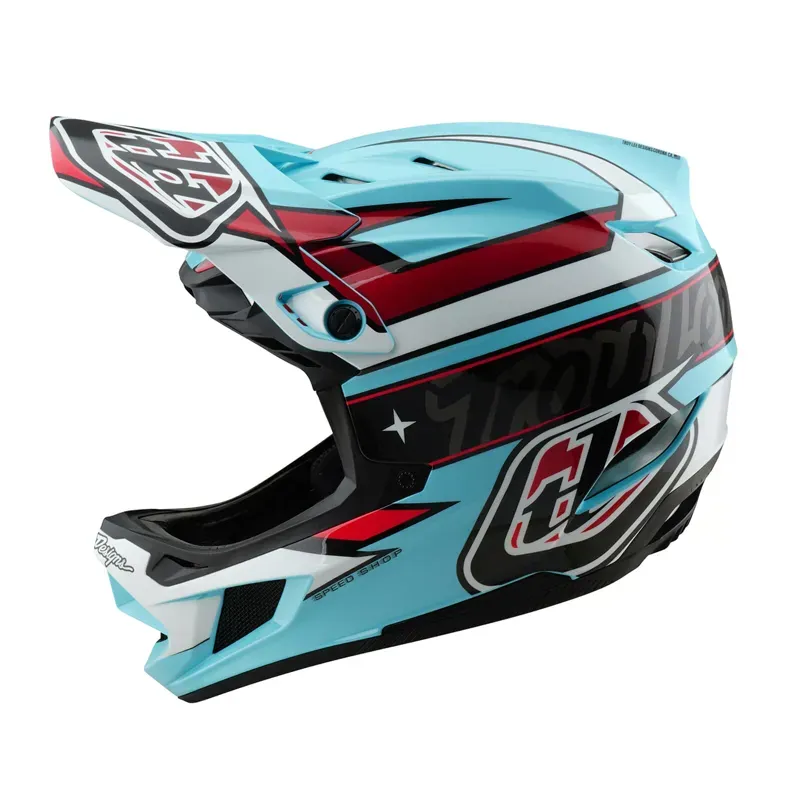 Troy Lee Designs D4 Polyacrylate Helmet in Linear/Blue