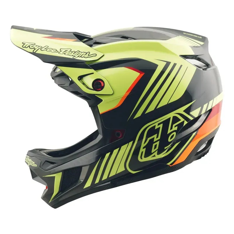 Troy Lee Designs D4 Polyacrylate Helmet / Qualifer - Black/Yellow