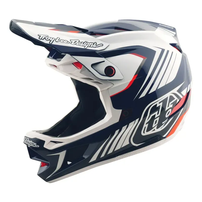 Troy Lee Designs D4 Polyacrylate Helmet / Qualifer - Blue/White