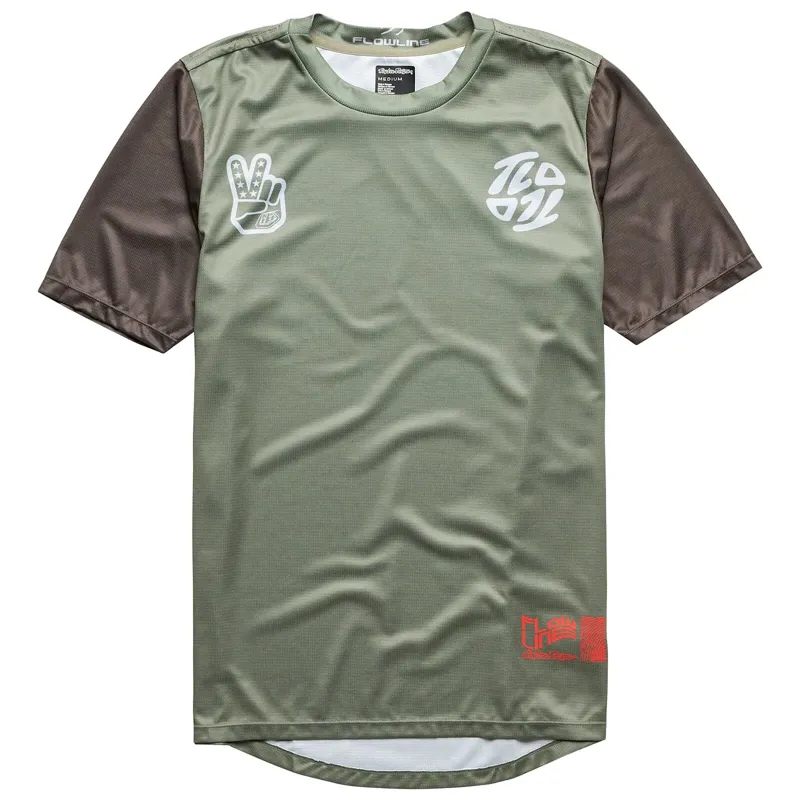 Troy Lee Designs Flowline Short Sleeve Jersey / Flipped - Olive