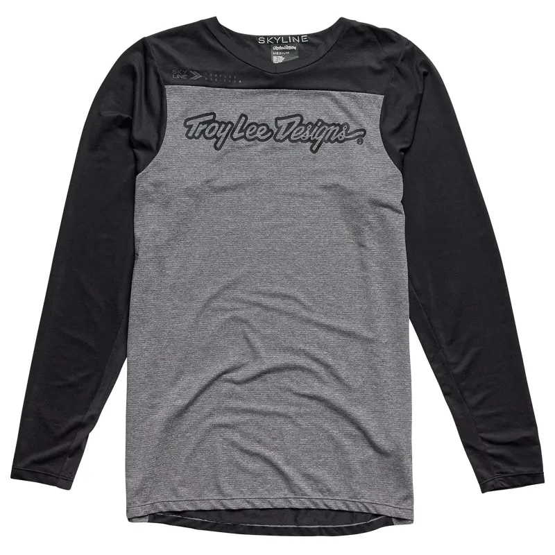 Troy Lee Designs Skyline Long Sleeve Jersey / Signature - Heather Grey/Black