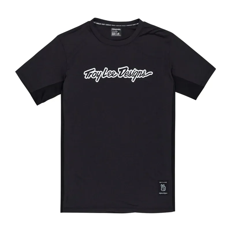 Troy Lee Designs Skyline Short Sleeve Ride Tee In Signature - Black