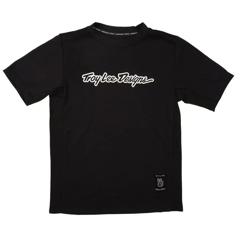 Troy Lee Designs Youth Skyline Ride Short Sleeve Tee Signature In Black