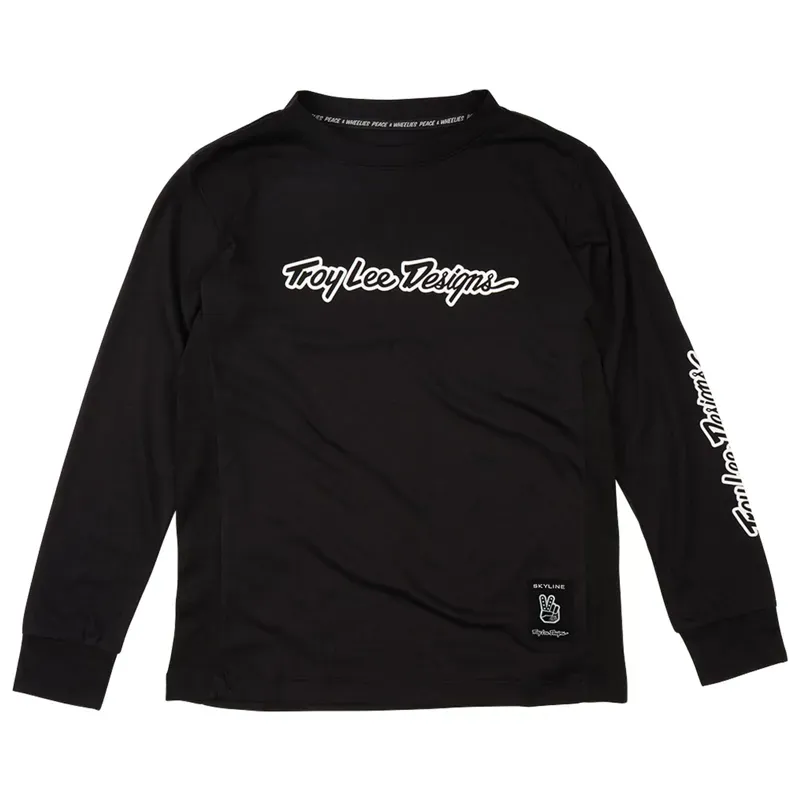 Troy Lee Designs Youth Skyline Ride Long Sleeve Tee Signature In Black