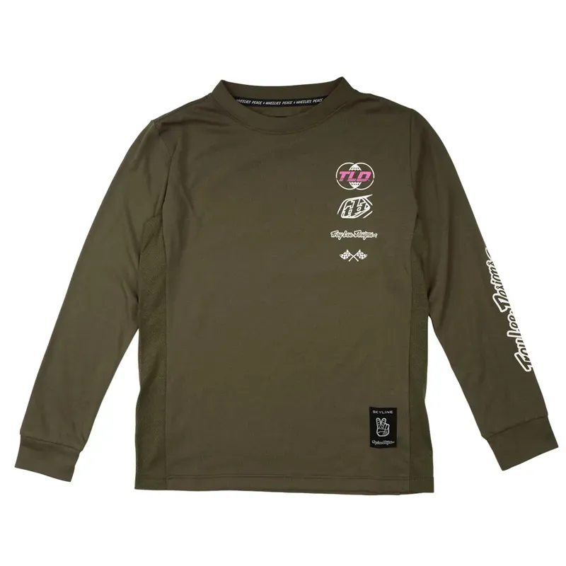 Troy Lee Designs Youth Skyline Ride Long Sleeve Tee Worldwide in Caper
