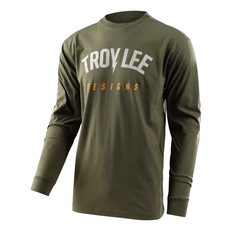 Troy Lee Designs Bolt Long Sleeve T-Shirt in Bolt - Military Green