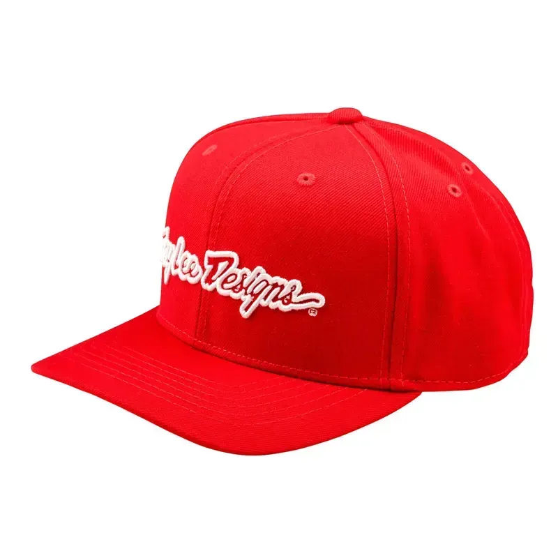 Troy Lee Designs Curved Bill Snapback Cap in Red