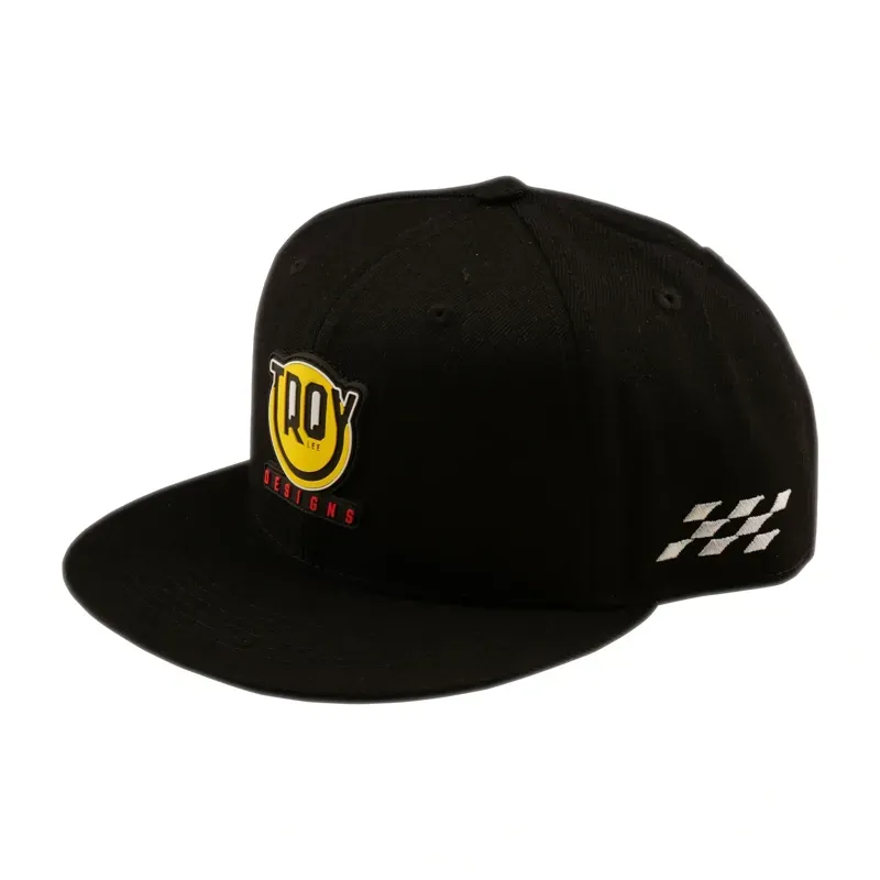 Troy Lee Designs Happy Days Flat Bill Snapback Hat in Black