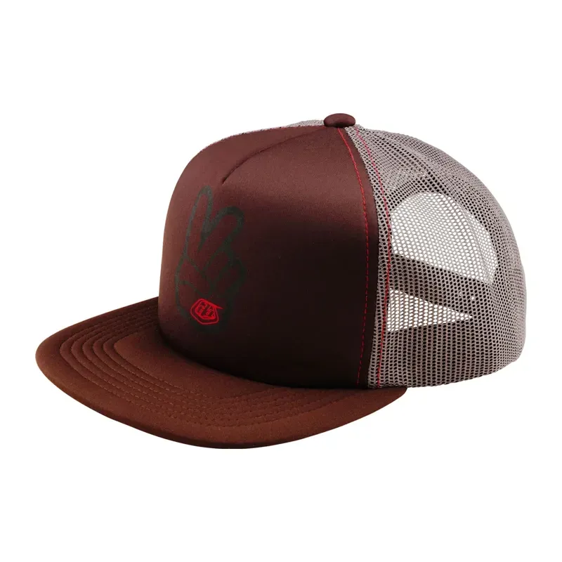 Troy Lee Designs Trucker Peace Out Snapback Cap in Chocolate